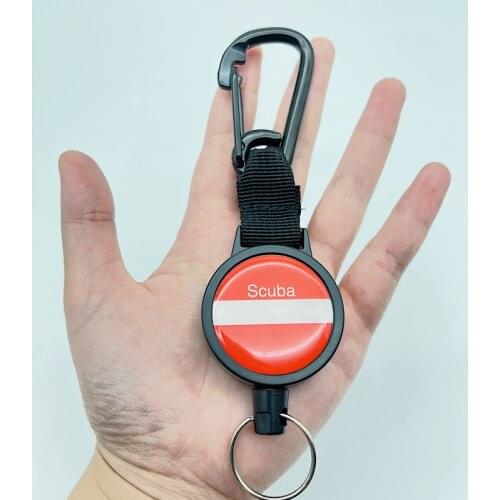 TEC Dive Safety Tool Scuba Diving Anti-lost Spring Scalable Black paint 316 Stainless steel wire Lanyard Under Water Accessories