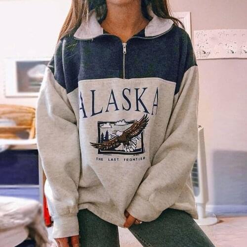 40# Womens Patchwork Hoodies tops Casual Long Sleeve Printed Zipper Long Sleeve Sweatshirts Tops Letter Vintage Sweatshirts топ