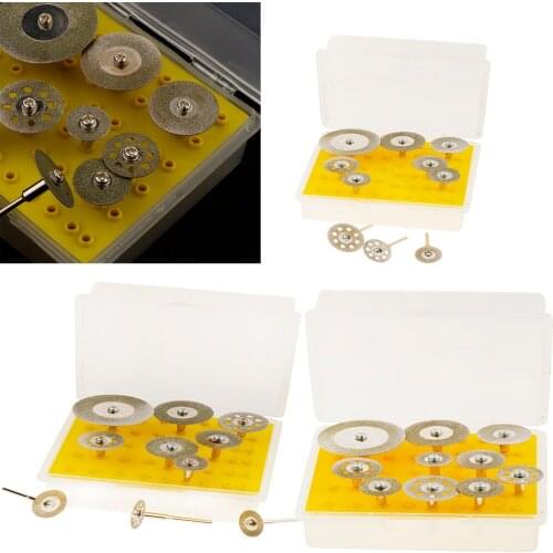 10Pcs Box Diamond Cutting Disc Blades Grinding Wheel Cup Professional Rotary Tools Kit