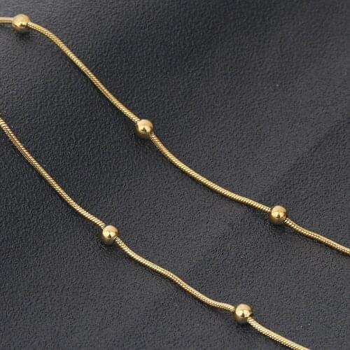 10pcs/Lot Stainless Steel Gold Color Round Ball Pendant DIY Necklace Snake Chain Fashion Jewelry For Women Men Wholesale