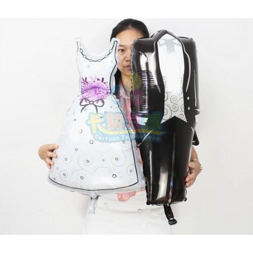 2pcs groom bride wedding dress foil balloon marriage decoration balloon for romantic wedding engagement layoutLLV31 LLV32