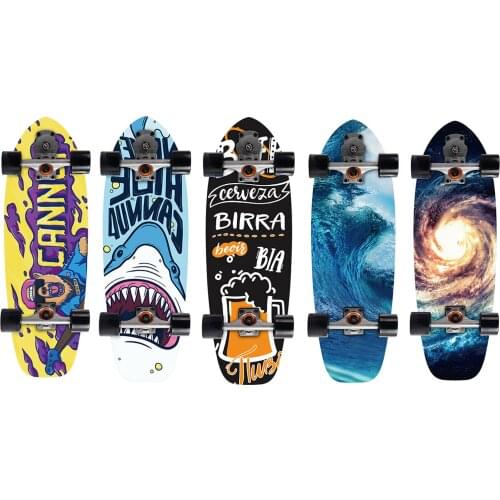 30x9'' Beginner Surf Skateboard Maple Complete Kids Teens Training Longboard
