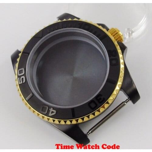 40mm PVD Coated Sapphire glass Mens Watch Case Fit 2813 ETA 2836 Miyota automatic Movement