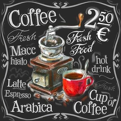 5D Diamond Painting Kits Full Round Drills Rhinestones DIY Mosaic Cross Stitch Menu Coffee Embroidery Handcrafts Arts