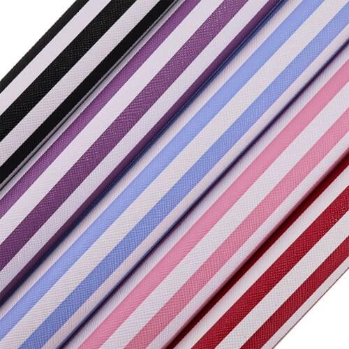 A4 Sheet 30x21cm Big Black White Stripe Faux Synthetic PU Artificial Leather Fabric For Handbags Material DIY H0615