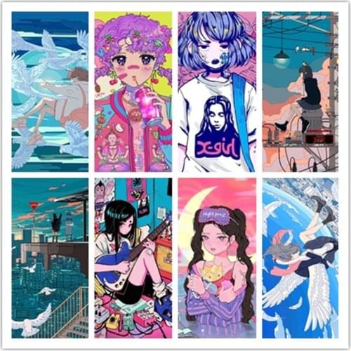 Diamond Painting Cartoon Girl Diamond Cross Stitch Anime Picture 5d Embroidery Mosaic Handmade Home Decoration Gift