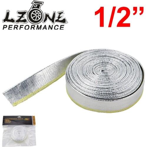LZONE - 1/2" Aluminized Reflective Mylar Foil Heat Shield Fire Sleeve(One roll=10m) WITH PQY CARD JR1511A