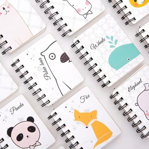 Students School Cute Animal Cartoon Rollover Coil Notebook Pocket Notebook Korean Stationery Gifts