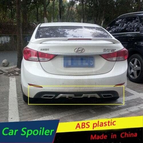 For Hyundai Elantra Rear spoiler ABS Rear Bumper Diffuser Bumpers Protector For Elantra 2012-2015 After chrome lip rear sport