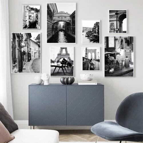 City Street Wall Art Paris London Canvas Painting On The Wall Black White Posters And Prints For Living Room Home Decor Poster