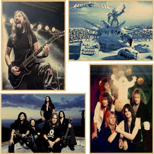 Helloween Kraft retro retro rock and roll old poster of Euro and American Music Star decorative painting retro poster