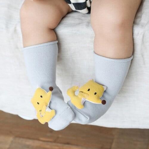 Newborn Infant Cotton Anti Slip Knee High Socks Winter Autumn Toddler Kids Girls Boys Cute Animal Fox Long Sock Baby Accessories