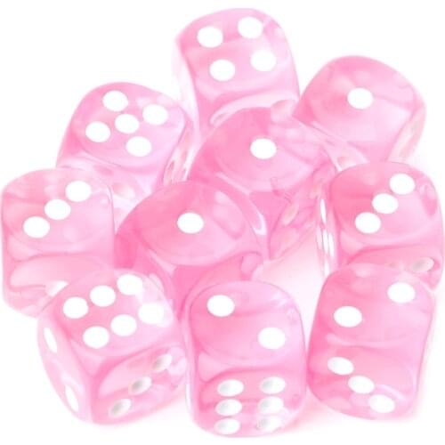 K1KD 10 pcs Six Sided 15mm Transparent Cube Round Corner Portable Table Playing Games
