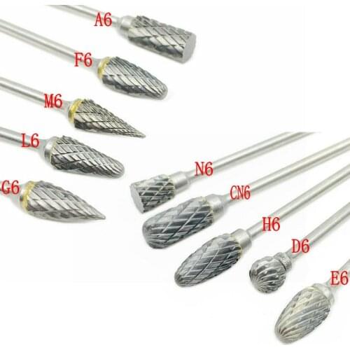 Tungsten Carbide 2.35x6mm Drill Bits Rotary Burs Metal Diamond Grinding Woodworking Milling Cutters for Drill Bits Dental Polish