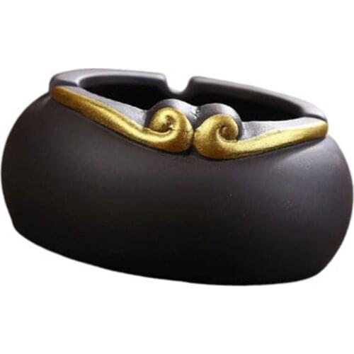 Ceramic Ashtray Stoneware Ashtray Windproof Office Home Large Black Ceramic Ashtray Decoration Home