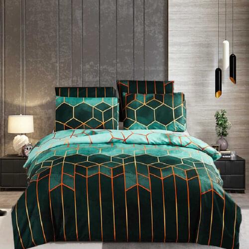 ADOREHOUSE Geometric Bedding Set Pillow Case Duvet Cover Bed Linens Comforter US Queen King Bedding Family Size No Bed Sheet