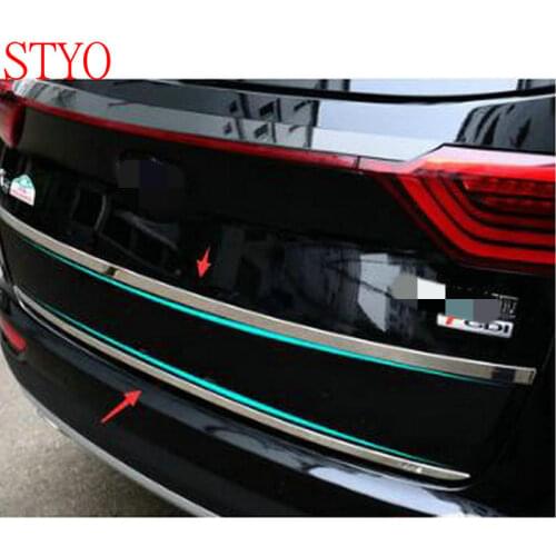 STYO Car stainless steel Rear Trunk Lid Cover Trim For Kia Sportage QL 2016 2017 2018