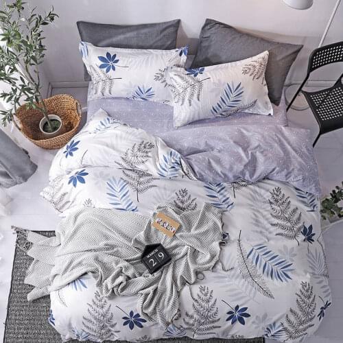 Leaf Floral 4pcs Girl Boy Kid Bed Cover Set Duvet Cover Adult Child Bed Sheets And Pillowcases Comforter Bedding Set 2TJ-61015