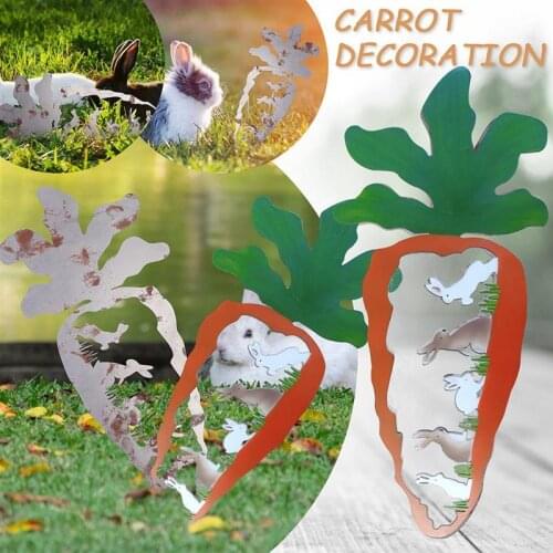 Little White Rabbit-Shaped Modeling Art Silhouette Decoration Gold Animal Outline Iron Radish Metal Ornaments Garden Ornaments