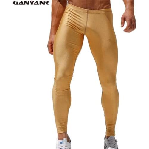 GANYANR Running Tights Men Compression Pants Basketball Yoga Sport Leggings Fitness Gym Athletic Long quick dry Jogging Training