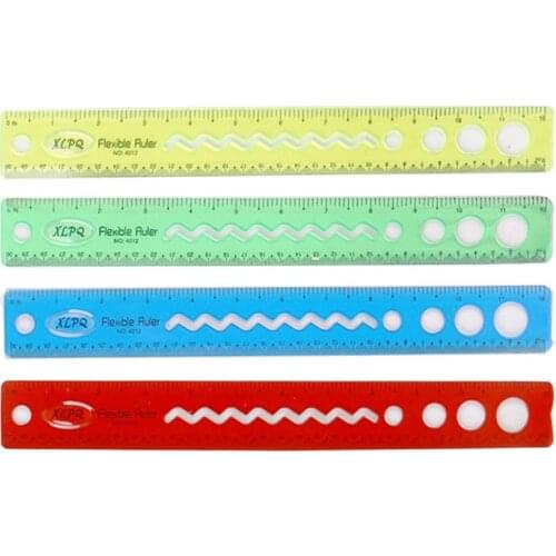 Soft 30cm Ruler Multicolour Flexible Creative Stationery Rule Office School Supplies M17F
