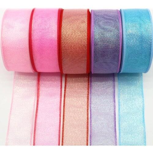New 1-1/2 38mm lace ribbon 10 yards /20 yards snow yarn flash colorful hair bow crafts decoration