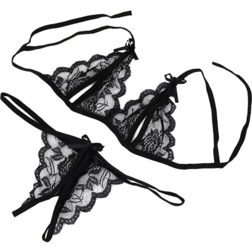 Sexy Lingerie Plus Size Women Transparent Lace Thong Babydoll G-string Crotchless Underwear Langerie Erotic Porno Sexy Costumes