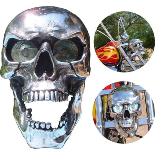 Motorcycle Skull Headlight Halloween Decoration LED Lights Luminous Motor Body Fashion Glowing Pendant Lamp