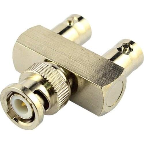 1Pcs Y Triple BNC Male to Dual Female RF Coax Connector 3-Way Tee Type BNC Plug to Dual Female Socket Jack Splitter RF Adapter