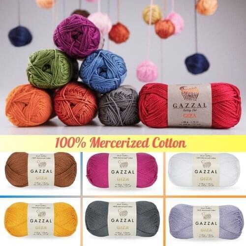 Mercerized Cotton Knitted Yarn 5 Ball 40 Color Options 125 Meters(50gr) Baby Hand Knitting Yarn Ball - Gazzal Giza- Christmas - Noel - Navidad - Sheep - Toys - Acrylic - Multicolor - DIY