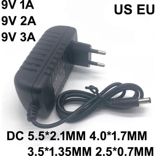 1PCS AC / DC Adapter DC 9V 1A 2A 3A AC 100-240V Converter power Adapter 9Volt 1000MA Charger Power Supply EU US Plug