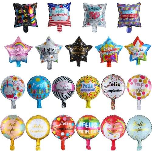 10pcs 10inch Spanish Happy Birthday Love Foil Balloons Feliz Cumpleanos Te Quiero Air Baloes Event Party Decorations Air Golobs