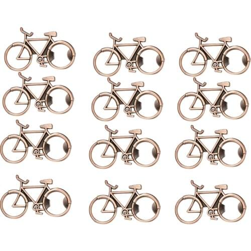 12 Pcs Bicycle Bottle Opener for Wedding Party Souvenir Gift,Metal Beer Bottle Opener Party Favors Gifts(Antique Bronze)