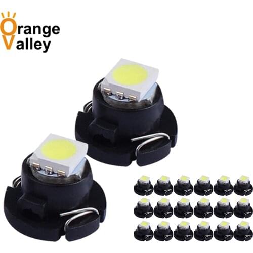 20pcs T3 T4.2 T4.7 B8.5 B8.3 B8.4 T5 LED Car Board Instrument Panel Lamp Auto Dashboard Warming Indicator Wedge Ligh DC 12V