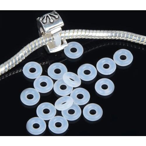 250pcs/lot two colors select rubber stopper silicone beads for Clip Stopper Beads fit European bracelet