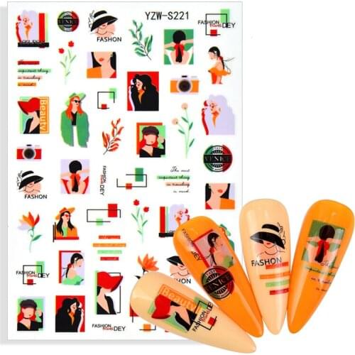 Fashion Sexy Women Girl Nail Art Decorations Flowers Rose 3D Sliders Stickers for Nails Foil Decals Design Manicure Accessories