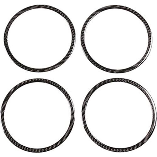 4Pcs Soft Carbon Fiber Car Door Audio Speaker Ring Cover Trim Stickers Inner Styling for Nissan X-Trail 2014-2018