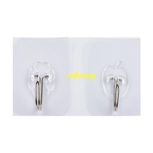 50pcs/ot Transparent Strong Self Adhesive Door Wall Hangers Towel Mop Handbag Holder Hooks For Kitchen Bathroom tool