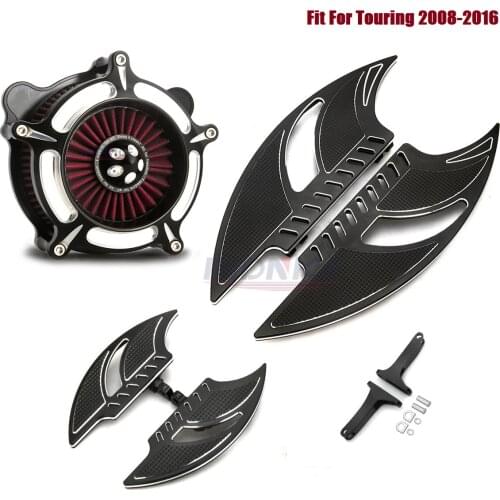 Driver Passenger Black Floorboards Air Filter filters Fit For harley Touring street glide 2008-2016