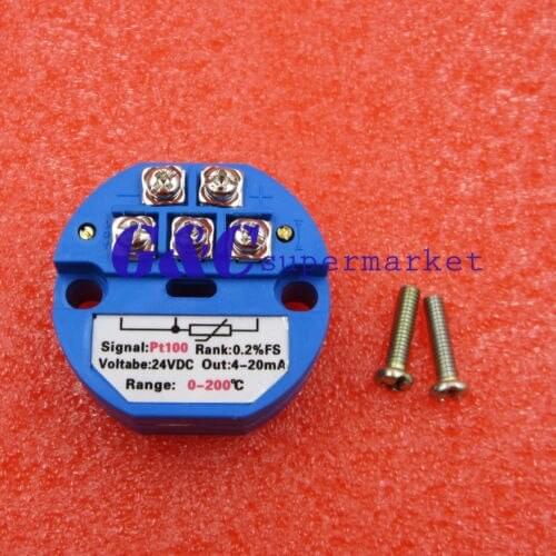 RTD PT100 Temperature Sensors Transmitter 0 to 200 DC 24V Blue diy electronics