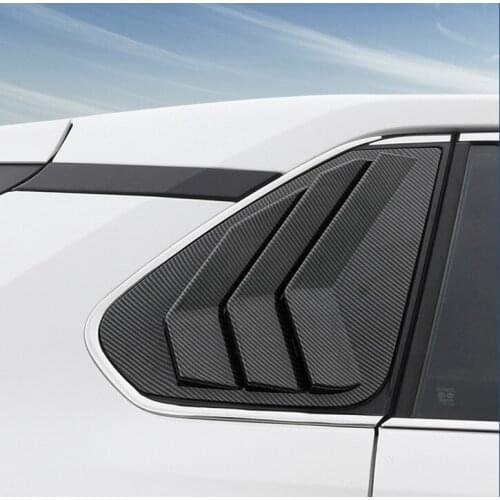 For Toyota Rav4 Rav 4 2019 2020 2021 Rear Window Louvre Glass Shutter Cover Trim Sticker Carbon Fiber Exterior Car Accessories