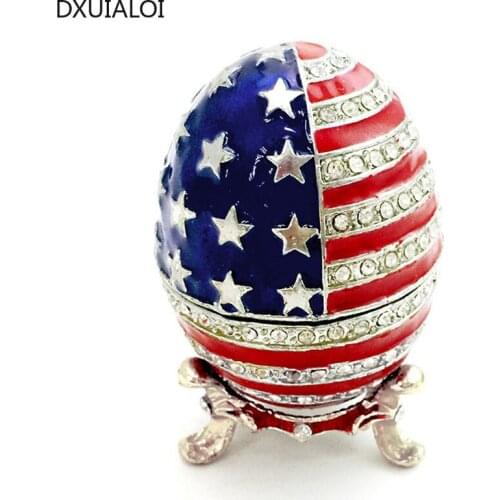 Home Decor Easter Egg Jewelry Box Desktop Decoration Creative Home Furnishing Oil Dropping Diamond Crafts DXUIALOI