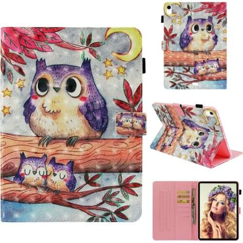 Flip PU Leather Case For iPad Pro 11" 11 Inch 2018 Stand Smart Cover Auto Wake/Sleep Feature Card Slots Stylus Pen Owl Butterfly