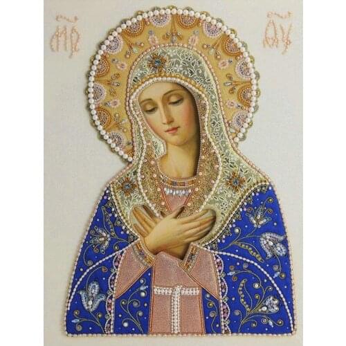 Diy diamond painting cross stitch Virgin maria resin needlework home decor full rhinestone mosaic 5d diamond embroidery icon