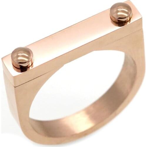 Solid Fashion Screw Love Ring Punk Rock Finger Ring Gold Color Lucky Rings For Women Stainless Steel Ring Jewelry Wholesale