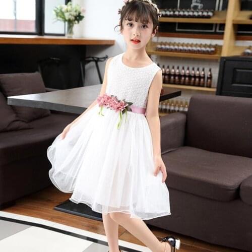 2019 Flowers Girls Summer Dress Baby Dress Girl Children Costumes Kids Party Wedding Birthday Dresses For Girls Vestidos JW4787