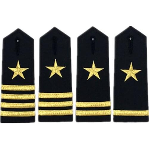 Sailor Shoulder Strap Security Five-Pointed Star Arc Golden Embroidered Military Rank Decoration Cosplay Entertainment