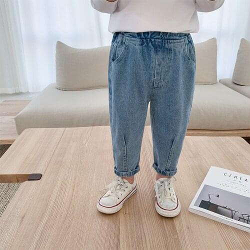 Cute Baby Spring Autumn Jeans Pants For Boys Children Kids Trousers Clothing High Quality Teenagers 2021