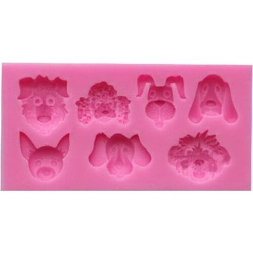 Mini Chocolate Mold Cartoon Dog Sugar Cake Decorator Silicone mold 17-70