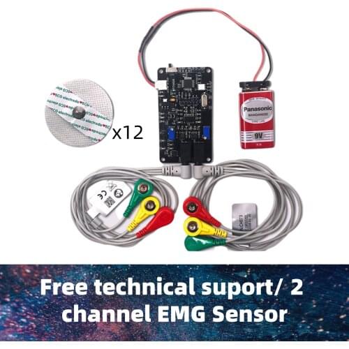 EMG 2-Channel Muscle Sensor Module Serial Port Communication Development Available Smart Wearing Device Support Arduino